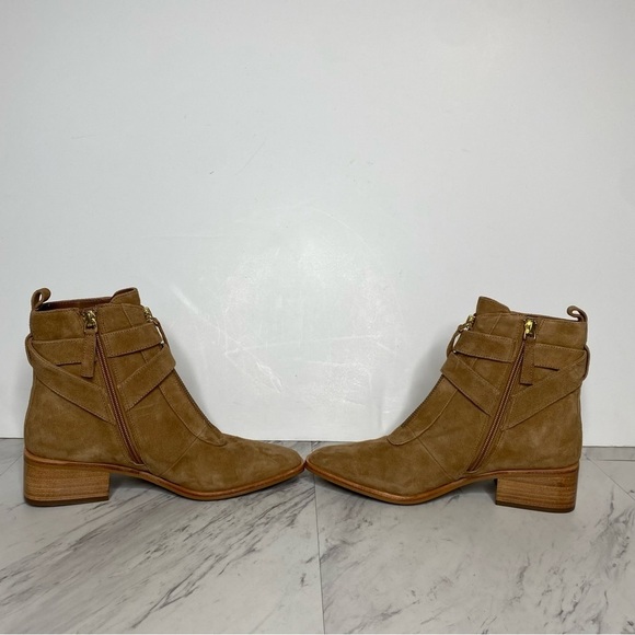 New! Linea Paolo Tan Wraparound Strap Bootie 6 1/2 M - Picture 5 of 14